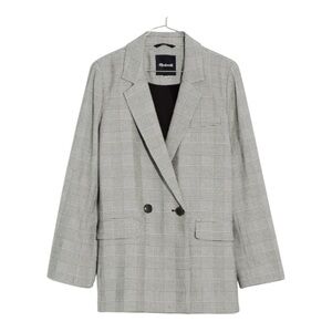 Madewell Dorset Edsall Oversized Plaid Grey Blazer Jacket XS